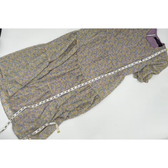 Code X Mode Maxi Peasant Dress Size Xs Tiered Chiffon Boho Mixed Floral Print - Picture 13 of 14